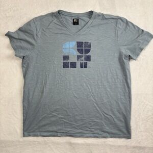 Cult of Individuality Blue V-Neck Short Sleeve Graphic Shirt Men's XL